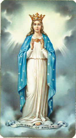 Italian Paper Holy Cards, 2"x4", Blank Back, Our Lady of Knock, 100-Pack, # 6256