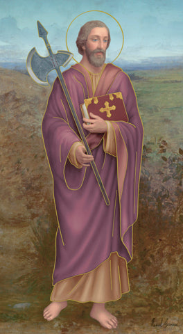 Italian Paper Holy Cards, 2"x4", Blank Back, St. Mattia, 100-Pack, # 6288