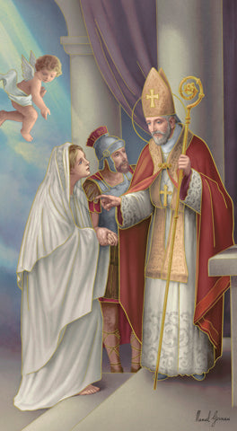 Italian Paper Holy Cards, 2"x4", Blank Back, St. Valentine, 100-Pack, # 6292