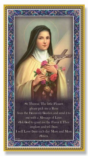 Gold Foil Stamped Italian Image, 5" x 9" Plaque, St. Therese Lisieux, # 6333