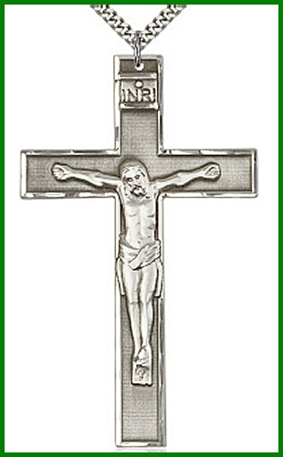 3" Crucifix in Sterling Silver, Your Choice of Chain, # 63725