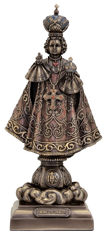 8" Infant of Prague Statue, Bronzed Resin, # 63895