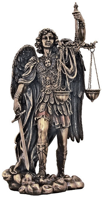 11" St. Michael with Scales, Bronzed Resin, # 63903