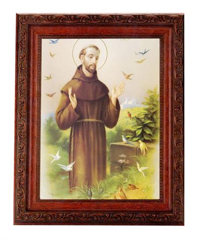Antique Mahogany Frame, 8.25"x10.25", St. Francis, # 63917