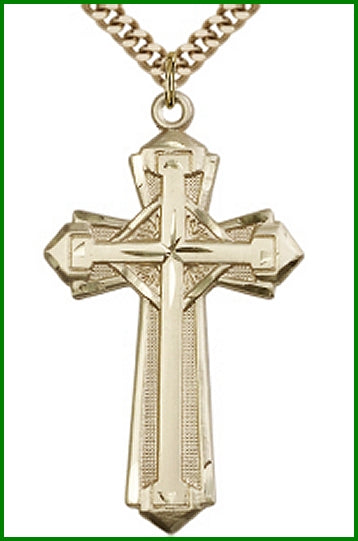 1-5/8" Fortress Cross, 14kt Gold Filled, Your Choice of Chain, # 63954