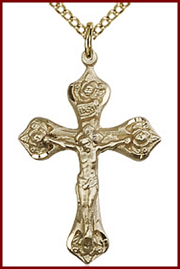 1" 14kt Gold Filled, Crucifix, Your Choice of Chain, # 63963