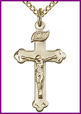 7/8" 14kt Gold Filled, Crucifix, Your Choice of Chain, # 63969