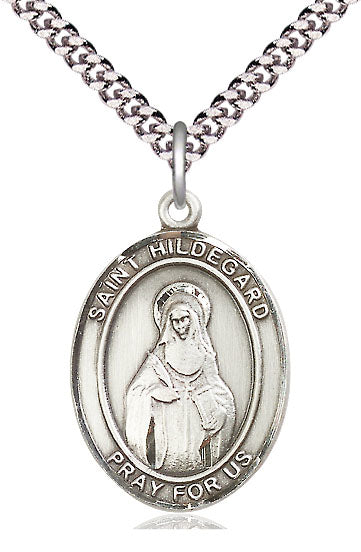 St. Hildegard Von Bingen Medal, Sterling Silver, 3/4", 18" Chain, # 64077-sale