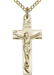 Crucifix, 14kt Gold Filled, 13/16", Your Choice of Chain, # 64096