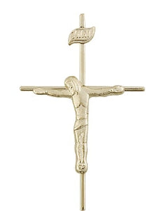 Crucifix in Solid 14kt Gold, 1-1/2", Free Chain, # 64105
