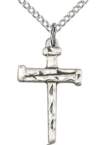 Nail Cross in Sterling Silver, 3/4", Your Choice of Chain, # 64107