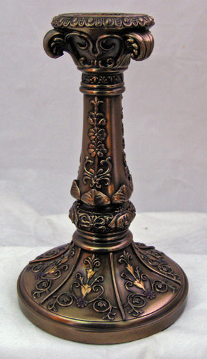 7" Candle Stick Holder, Bronzed Resin, # 64148