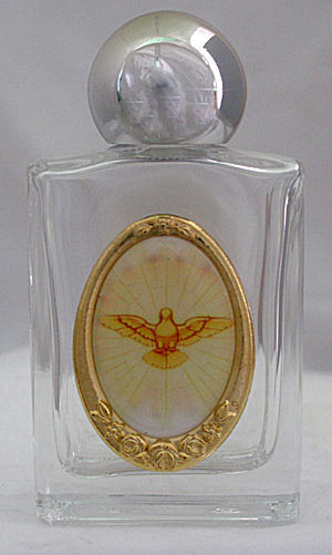 Holy Spirit Glass Holy Water Bottle, 1 oz, 2.25", Made in Italy, 4-Count Value Pack, # 64179