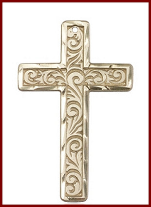 1-3/4" Cross, Solid 14kt Gold, Free Chain, # 64244