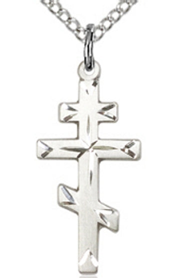 St. Andrew Cross, Engraved Sterling Silver, 3/4", Your Choice of Chain, # 64259
