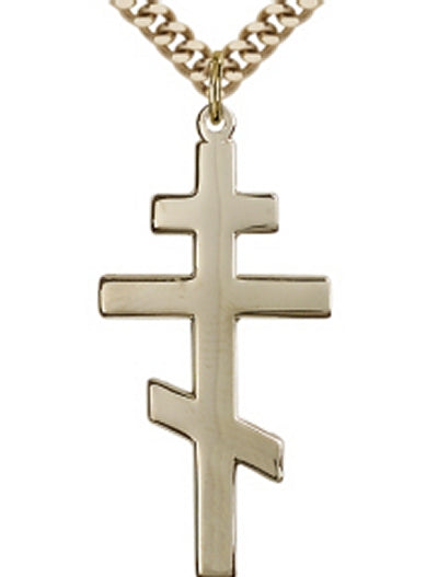 St. Andrew Cross, 14kt Gold Filled, 1-3/8", Your Choice of Chain, # 64262