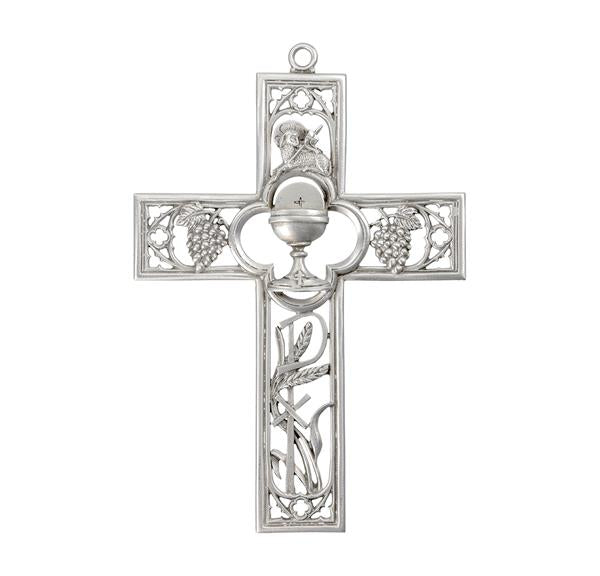 6" "Cathedral Touch" Communion Chalice Cross in Lead-Free Pewter., # 6441