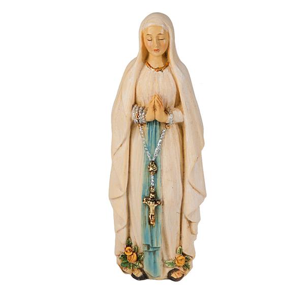 4" Full Color Resin Statue, Our Lady of Lourdes, # 6468