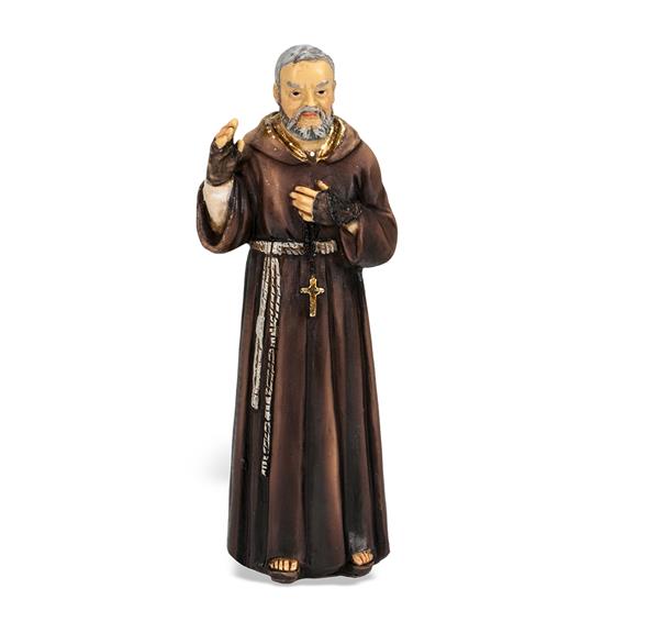 4" Full Color Resin Statue, St. Padre Pio, # 6474