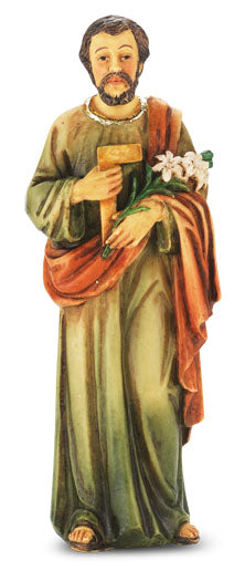 4" Full Color Resin Statue, St. Joseph the Worker, # 6478