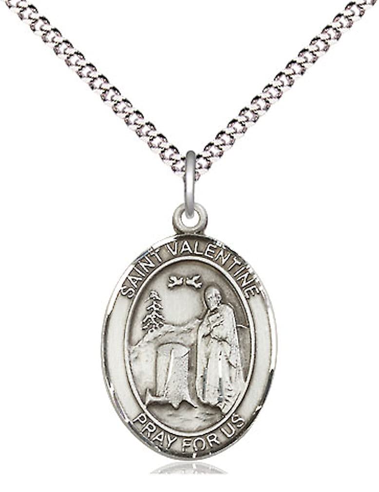 St. Valentine of Rome Medal in Fine Pewter, 3/4" tall, Your Choice of Chain # 17260