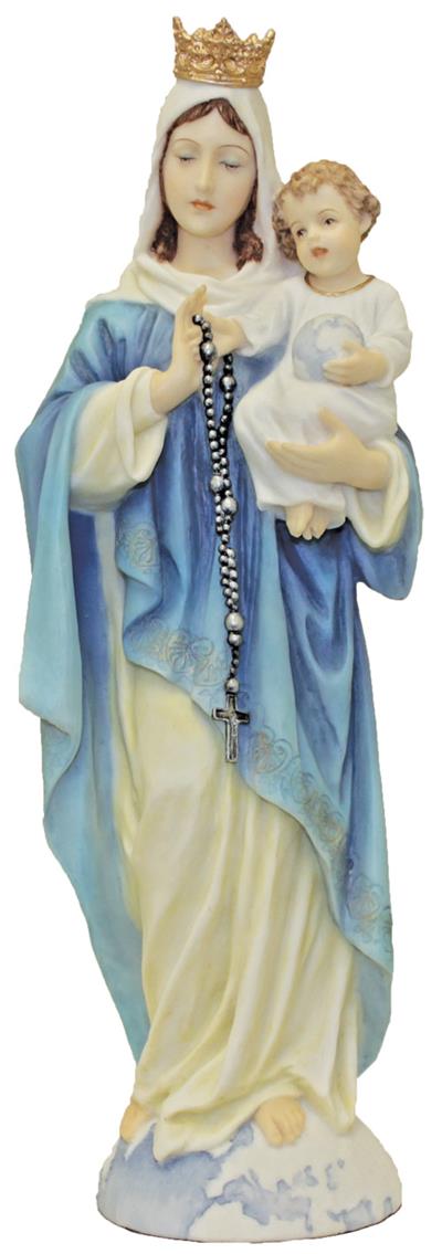10" Our Lady of the Rosary Statue, Hand Painted Resin, # 65048