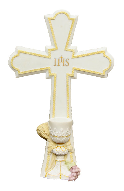 7.25" First Communion Cross, Painted Pastel Resin, 2-Count Value Pack, # 65049