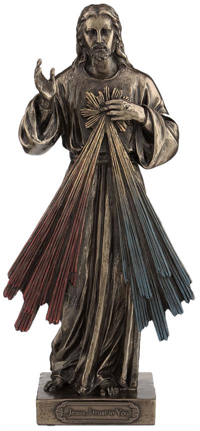 8" Divine Mercy Statue, Bronzed Resin, # 65069