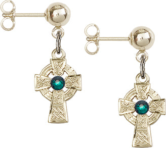 Ball Post Earrings, 1/2" Celtic Cross, 14kt Gold Filled, # 65074