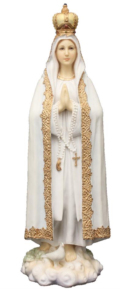 10" Our Lady of Fatima Hand Painted Color Statue, # 65219