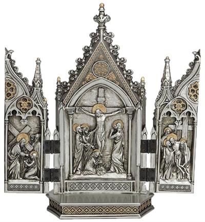 Calvary Triptych, 7x8" Pewter Finished Resin, # 65220