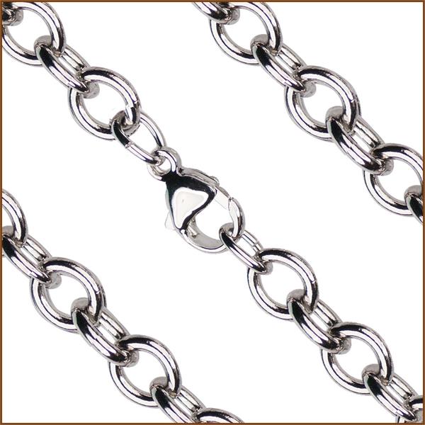 20" Sterling Silver Heavy Open Cable Chain, 7.1mm wide, # 9353