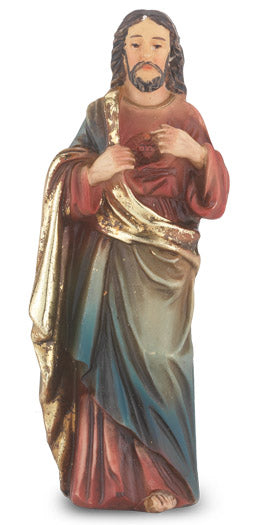 4" Full Color Resin Statue, Sacred Heart, # 65365