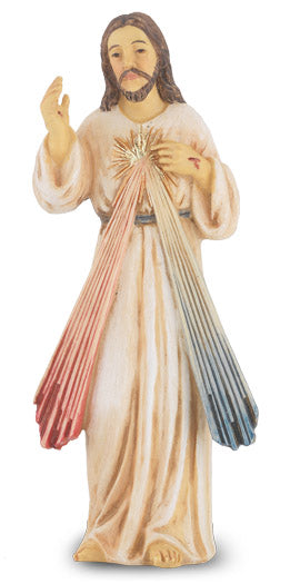 4" Full Color Resin Statue, Divine Mercy, # 65366