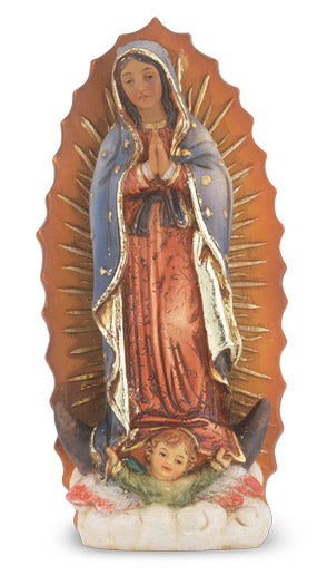 4" Full Color Resin Statue, Our Lady of Guadalupe, # 65369