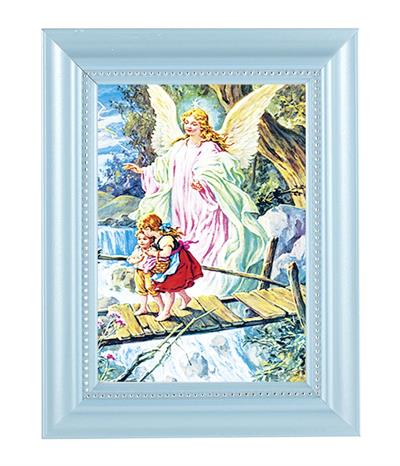Guardian Angel Framed Print, 5.5x7" Blue, Easel Back, # 65555