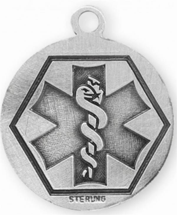 Saint Michael / EMT Sterling Silver Medal, 3/4", Your Choice of Chain, # 6571