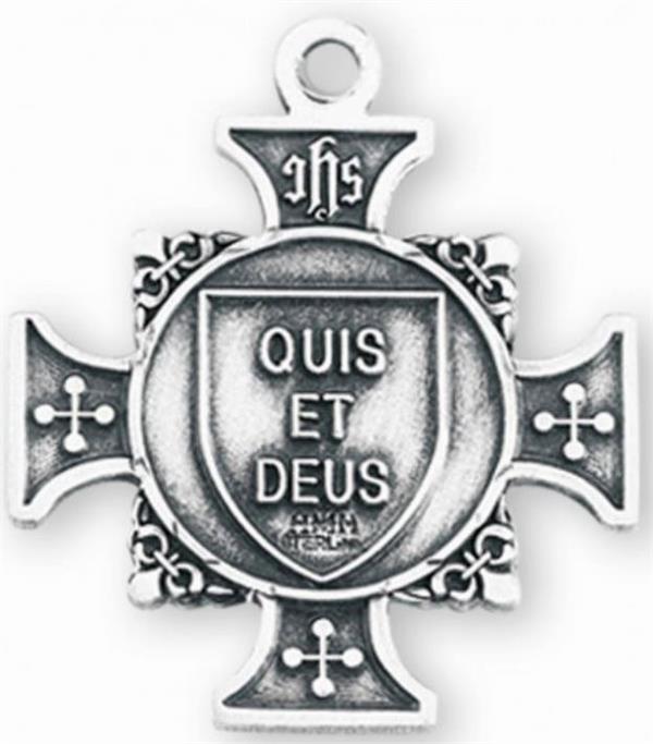 Saint Michael Sterling Silver Multi-Color Swarovski Rosary, # 6553