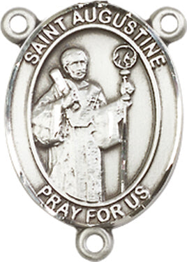 St. Augustine Rosary Center, Sterling Silver, 3/4", # 66244