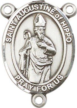 St. Augustine of Hippo Rosary Center, Sterling Silver, 3/4", # 66248