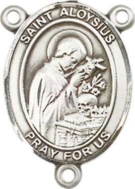 St. Aloysius Gonzaga Rosary Center, Sterling Silver, 3/4", # 66252