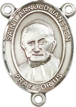 St. Arnold Janssen Rosary Center, Sterling Silver, 3/4", # 66261