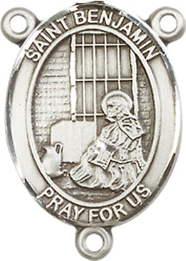 St. Benjamin Rosary Center, Sterling Silver, 3/4", # 66268