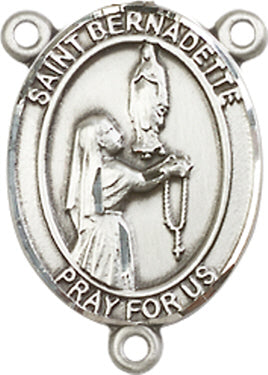 St. Bernadette Rosary Center, Sterling Silver, 3/4", # 66269