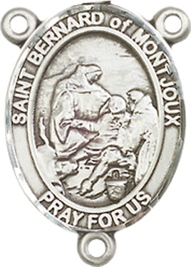 St. Bernard of Montjoux Rosary Center, Sterling Silver, 3/4", # 66277