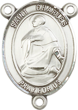 St. Charles Borromeo Rosary Center, Sterling Silver, 3/4", # 66284