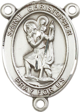 St. Christopher Rosary Center, Sterling Silver, 3/4", # 66286