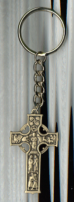 Keychain, Bronze Oxide Finish, Celtic Cross, 2-1/8", # 6628