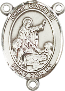 St. Colette Rosary Center, Sterling Silver, 3/4", # 66291