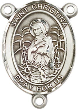 St. Christina the Astonishing Rosary Center, Sterling Silver, 3/4", # 66292